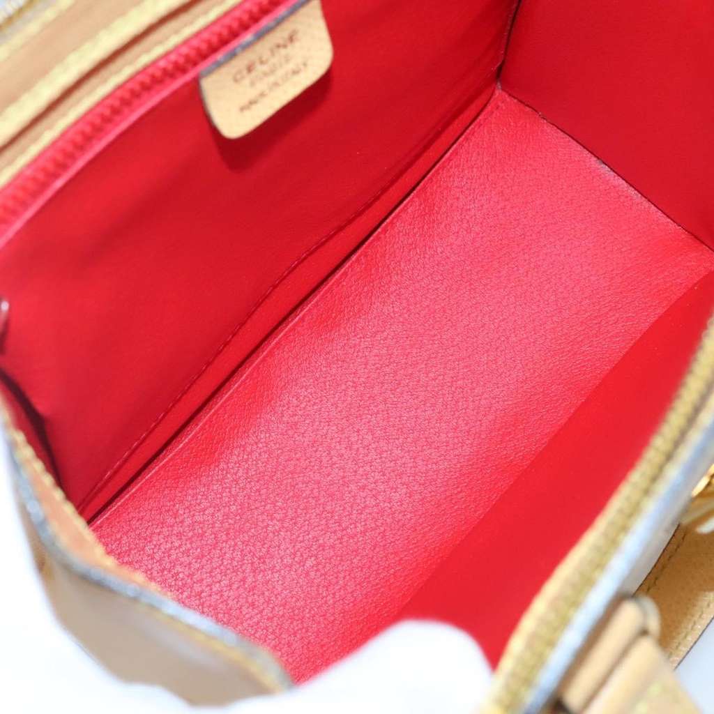 Celine Vintage turn lock shoulder bag Yellow Leather Good condition - Box View