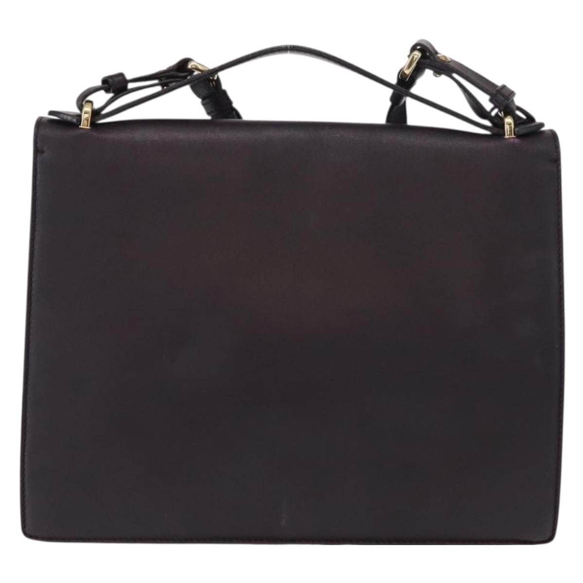 Salvatore Ferragamo Gancini Shoulder Bag Purple Leather Good condition - Back View