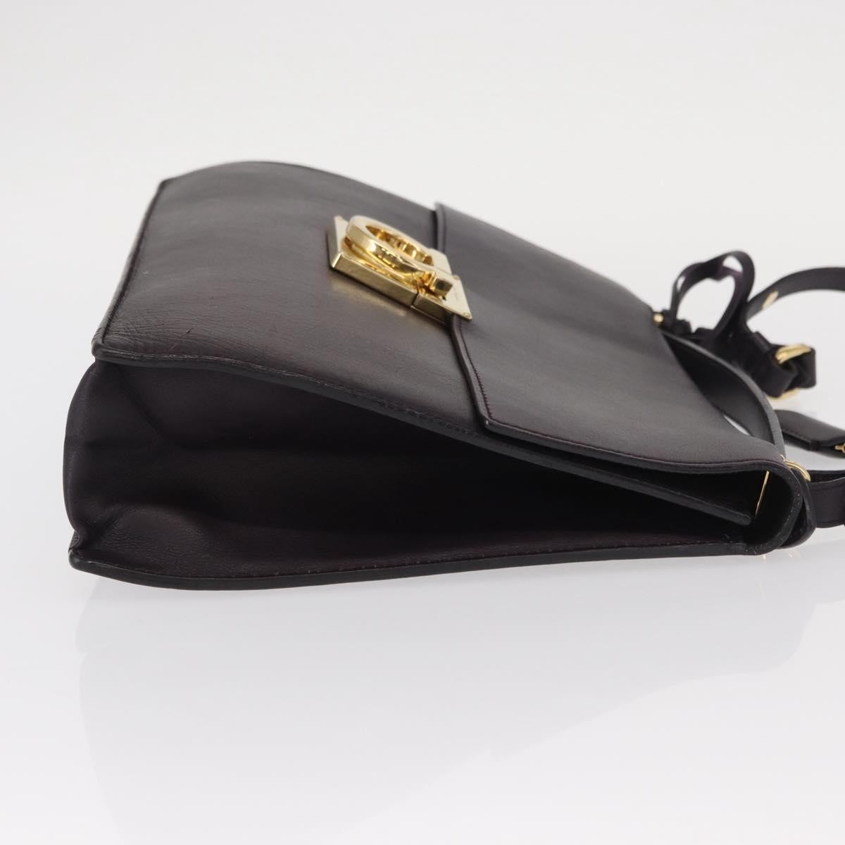 Salvatore Ferragamo Gancini Shoulder Bag Purple Leather Good condition - Inside View