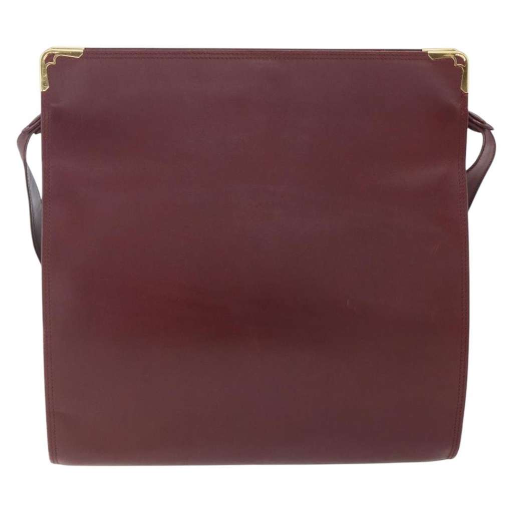 Cartier Must de Cartier Shoulder Bag Burgundy Leather Fair condition - Back View