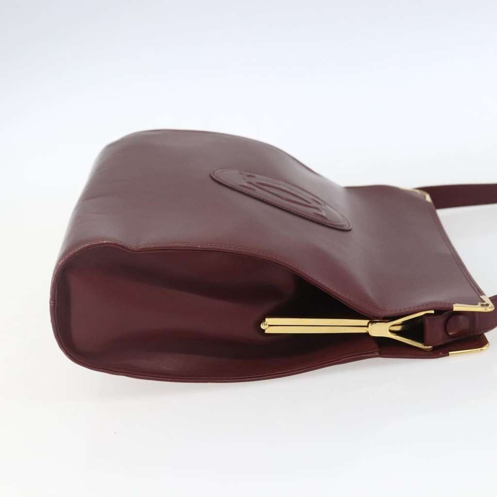 Cartier Must de Cartier Shoulder Bag Burgundy Leather Fair condition - Model View