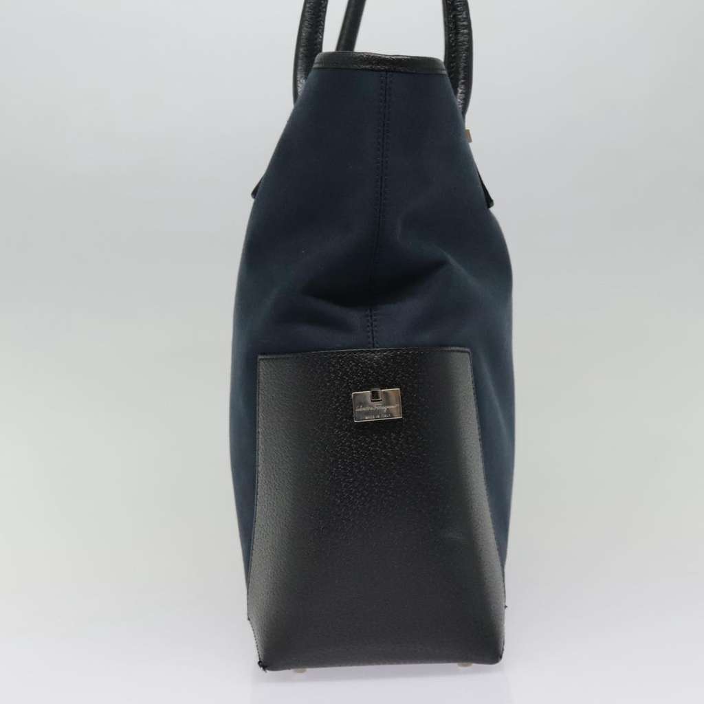 Salvatore Ferragamo Gancini Tote Navy Canvas Good condition - Model View