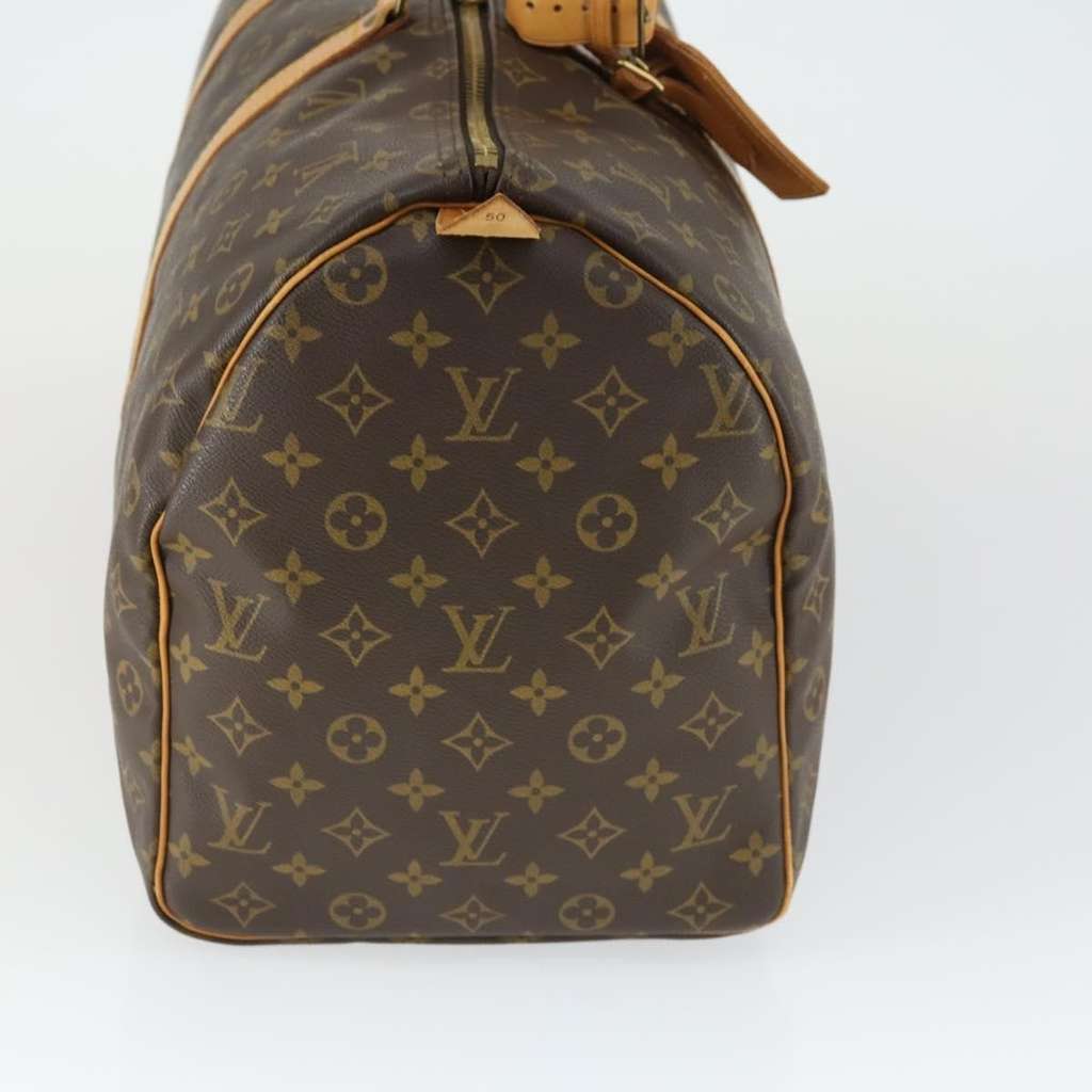 Louis Vuitton Keepall Bag Brown Canvas Fair condition - Model View
