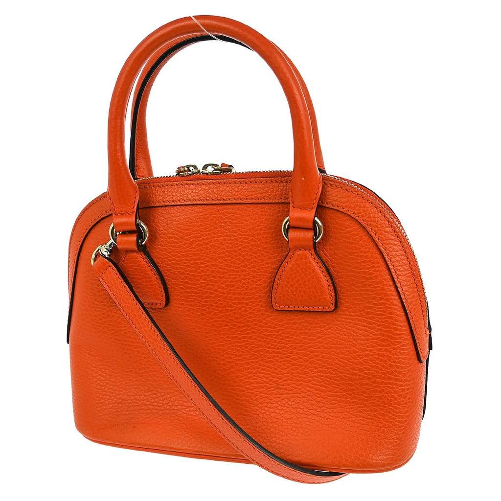 Gucci Convertible Dome Satchel Orange Leather Good condition - Back View