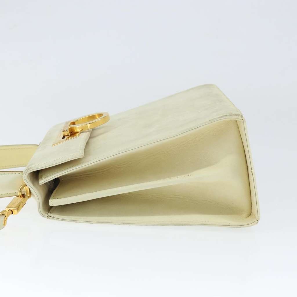 Salvatore Ferragamo Gancini Convertible Top Handle Bag Beige Suede Good condition - Model View