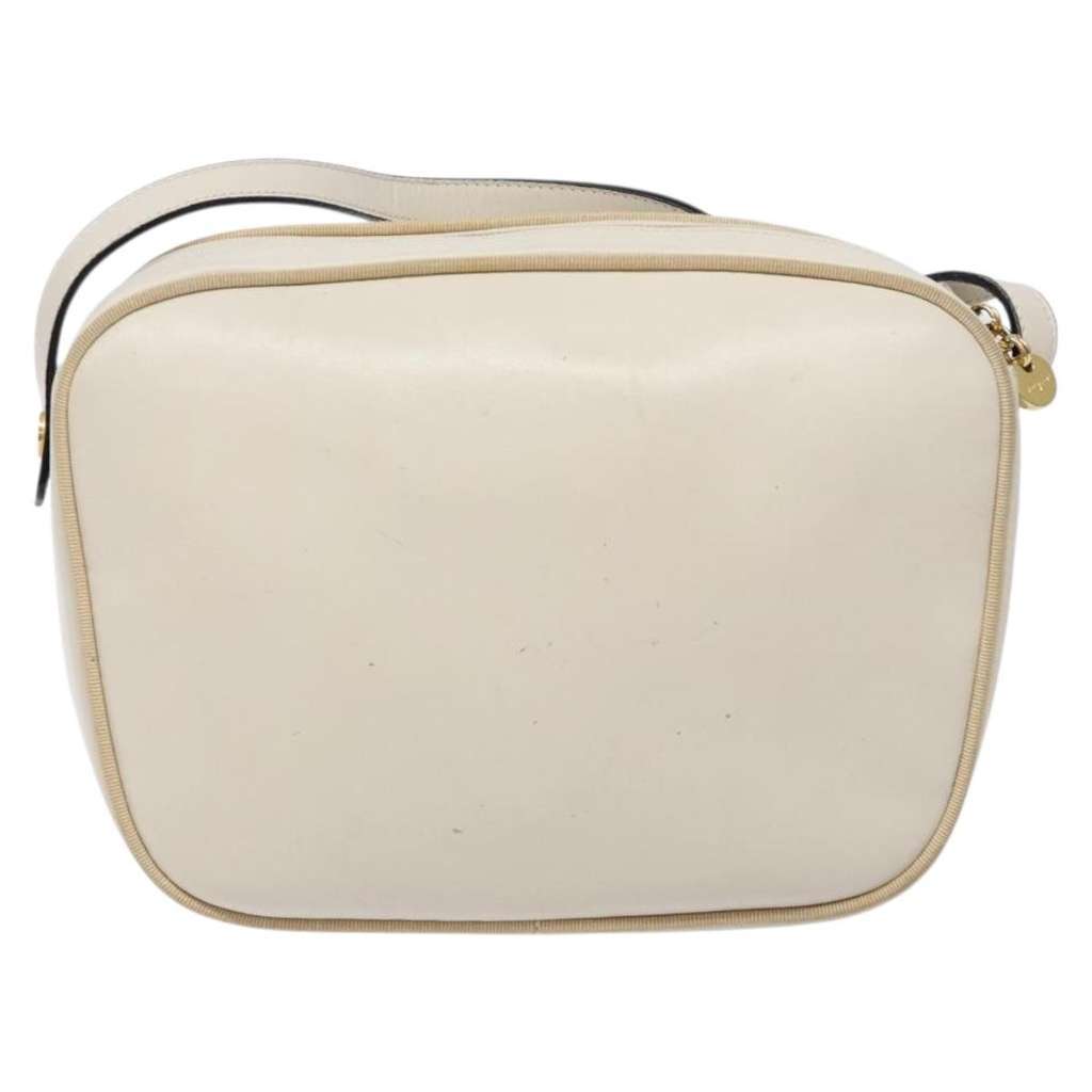 Salvatore Ferragamo Vala Shoulder Bag Beige Leather Good condition - Back View