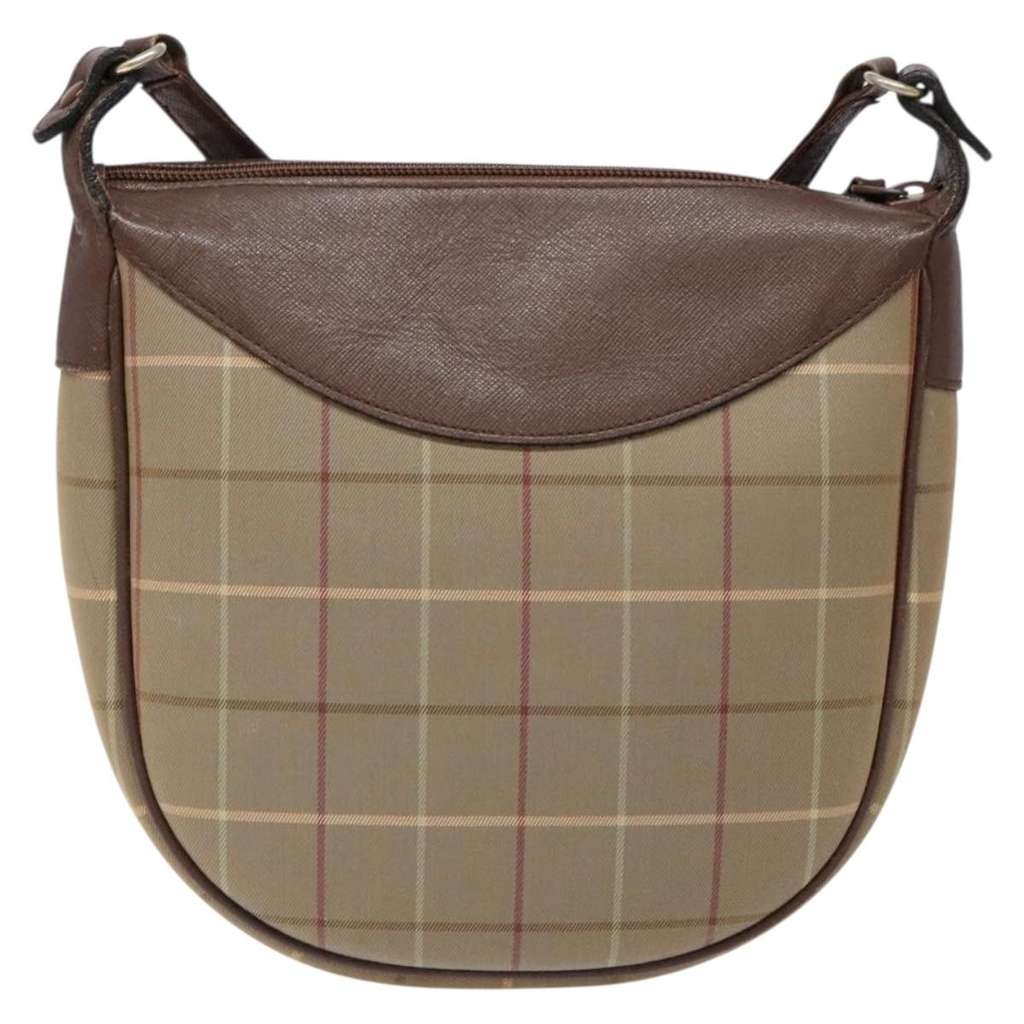 Burberry Nova check Shoulder bag Beige Canvas Good condition - Back View