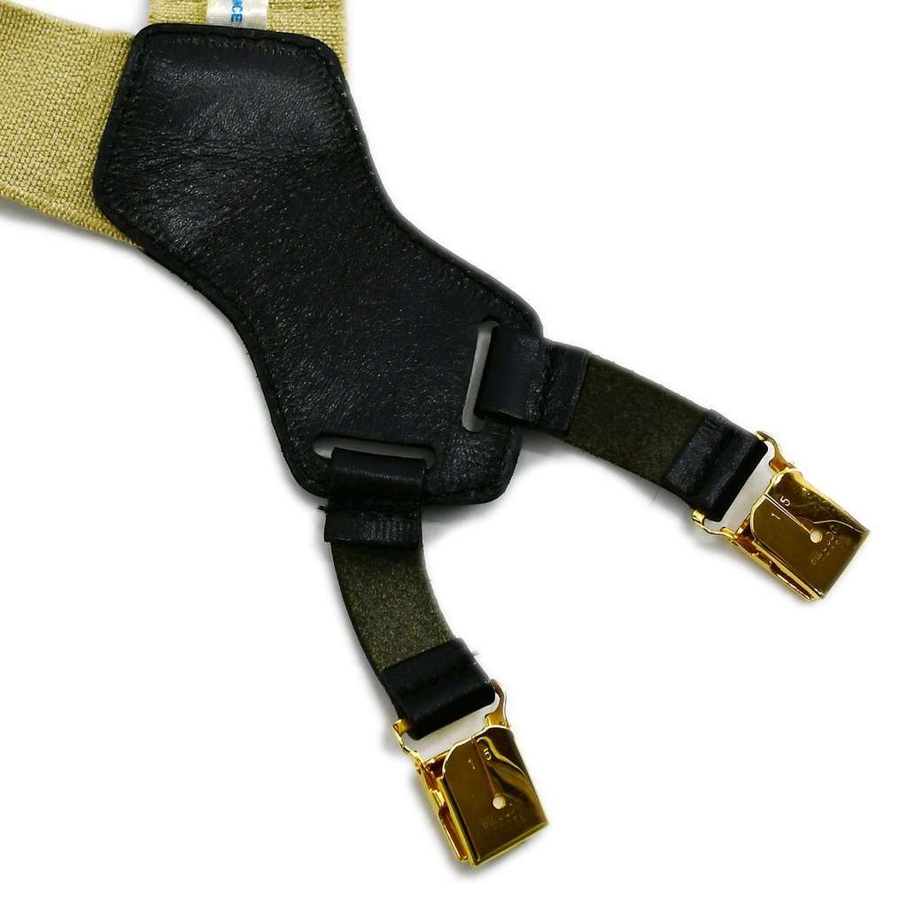 Chanel Logo Suspenders Beige Canvas Good condition - Inside View