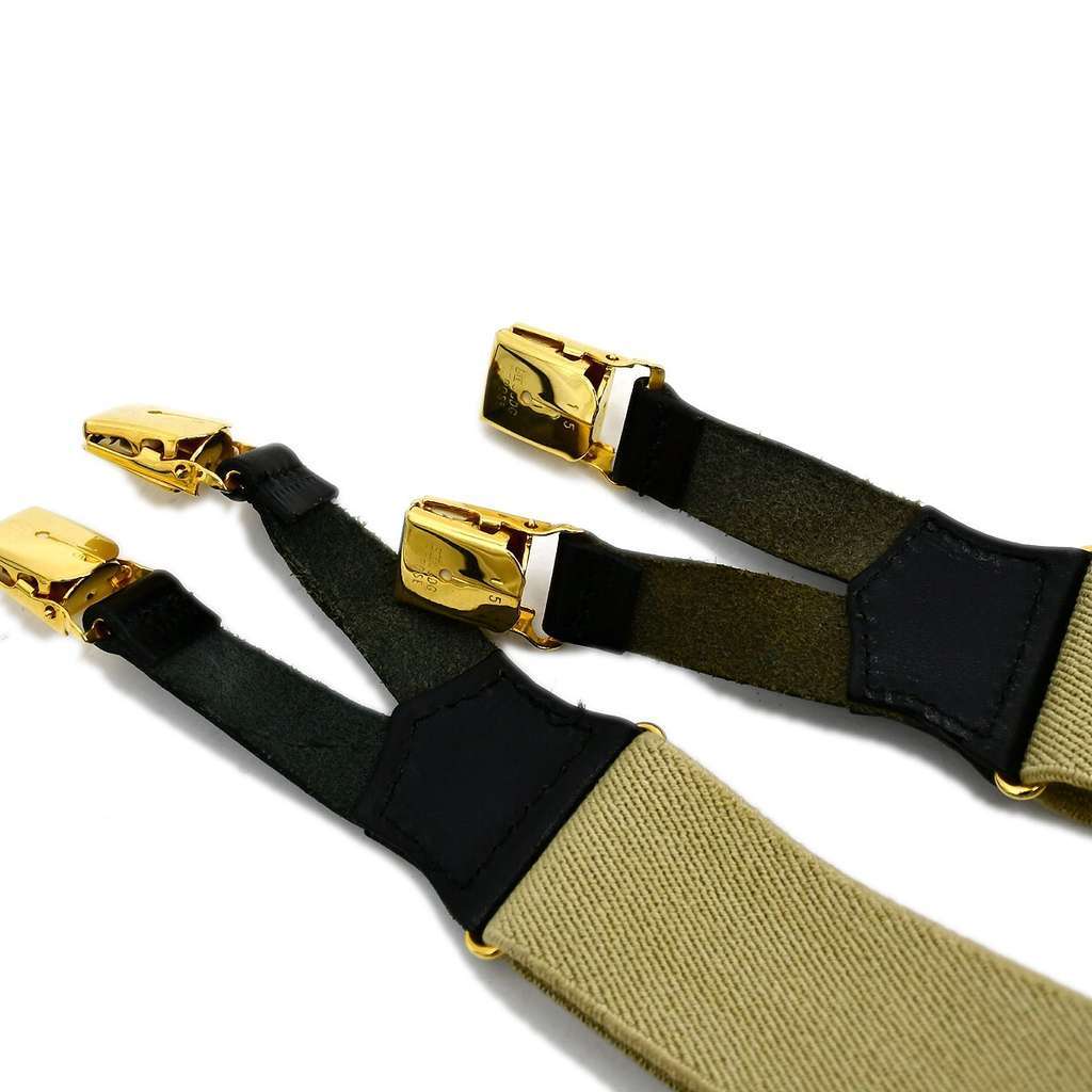 Chanel Logo Suspenders Beige Canvas Good condition - Model View