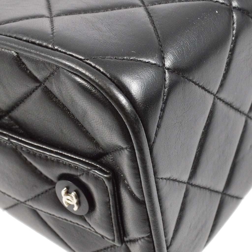 Chanel Vintage Metal Box Bag Black Leather Good condition - Box View