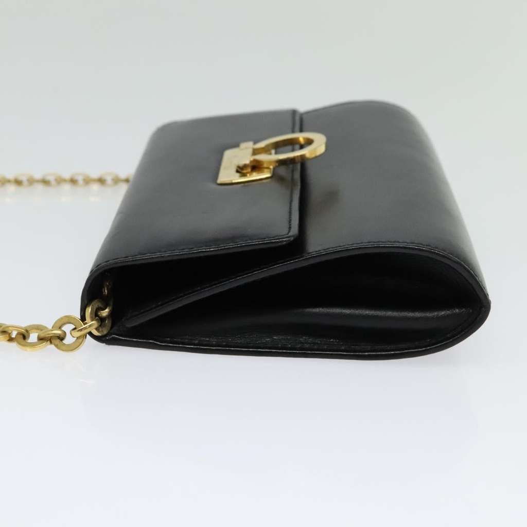 Salvatore Ferragamo Gancini Box Crossbody Bag Black Leather Good condition - Inside View