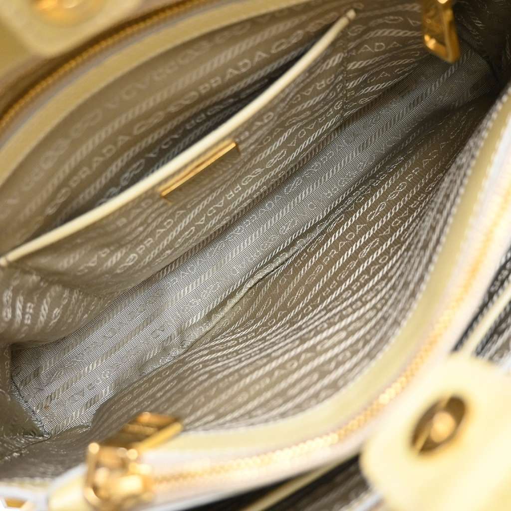 Prada Open Promenade Bag Yellow Leather Good condition - Box View