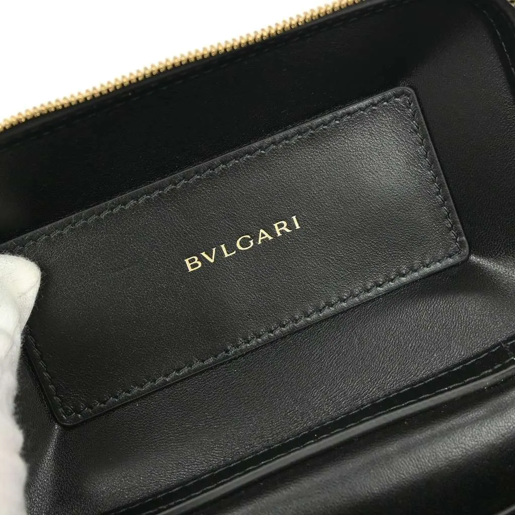 Bvlgari Forever Serpenti Vanity Bag Beige Leather Good - Model View