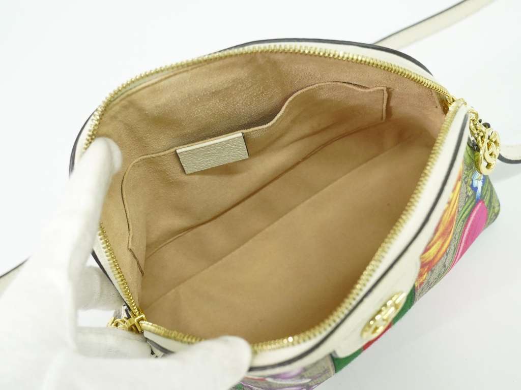 Gucci Ophidia Dome Shoulder Bag Beige Canvas Good condition - Model View