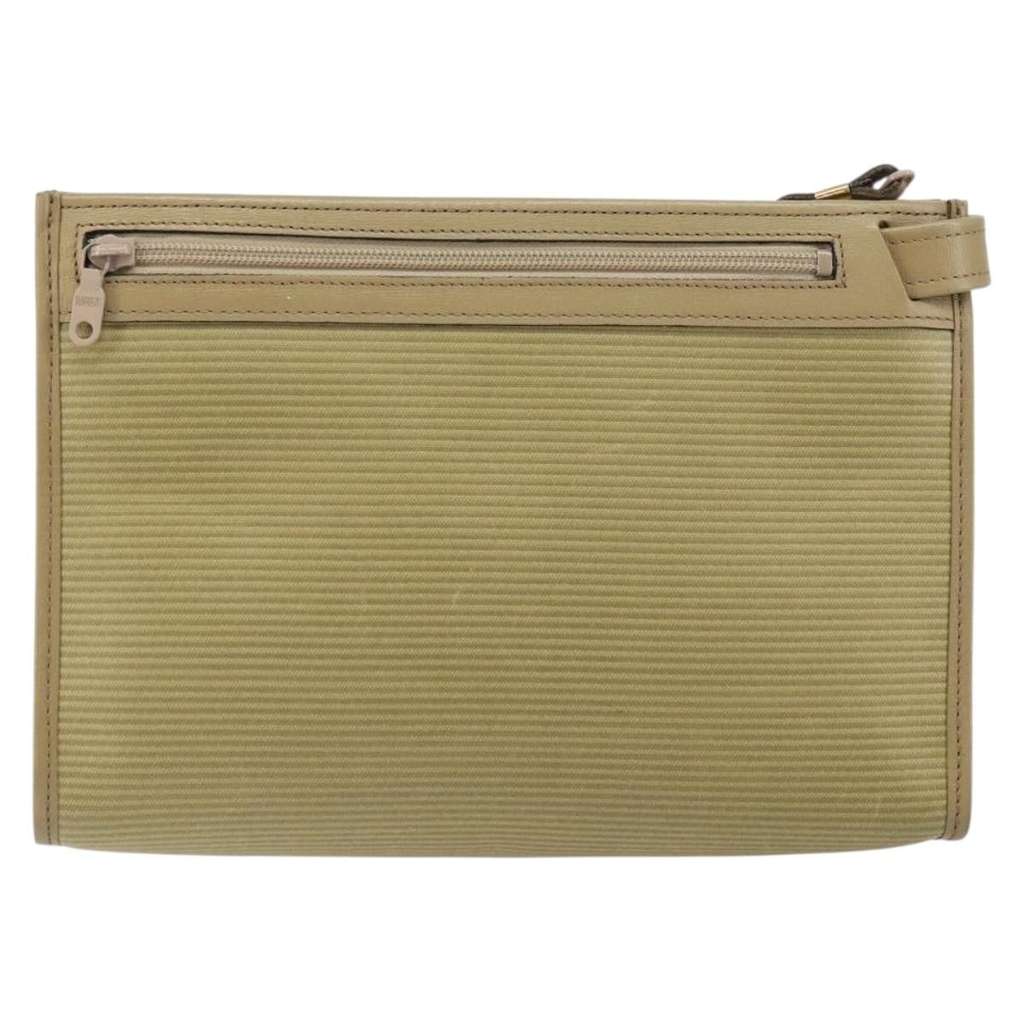 Saint Laurent Zip Pouch Beige Leather Good condition - Back View