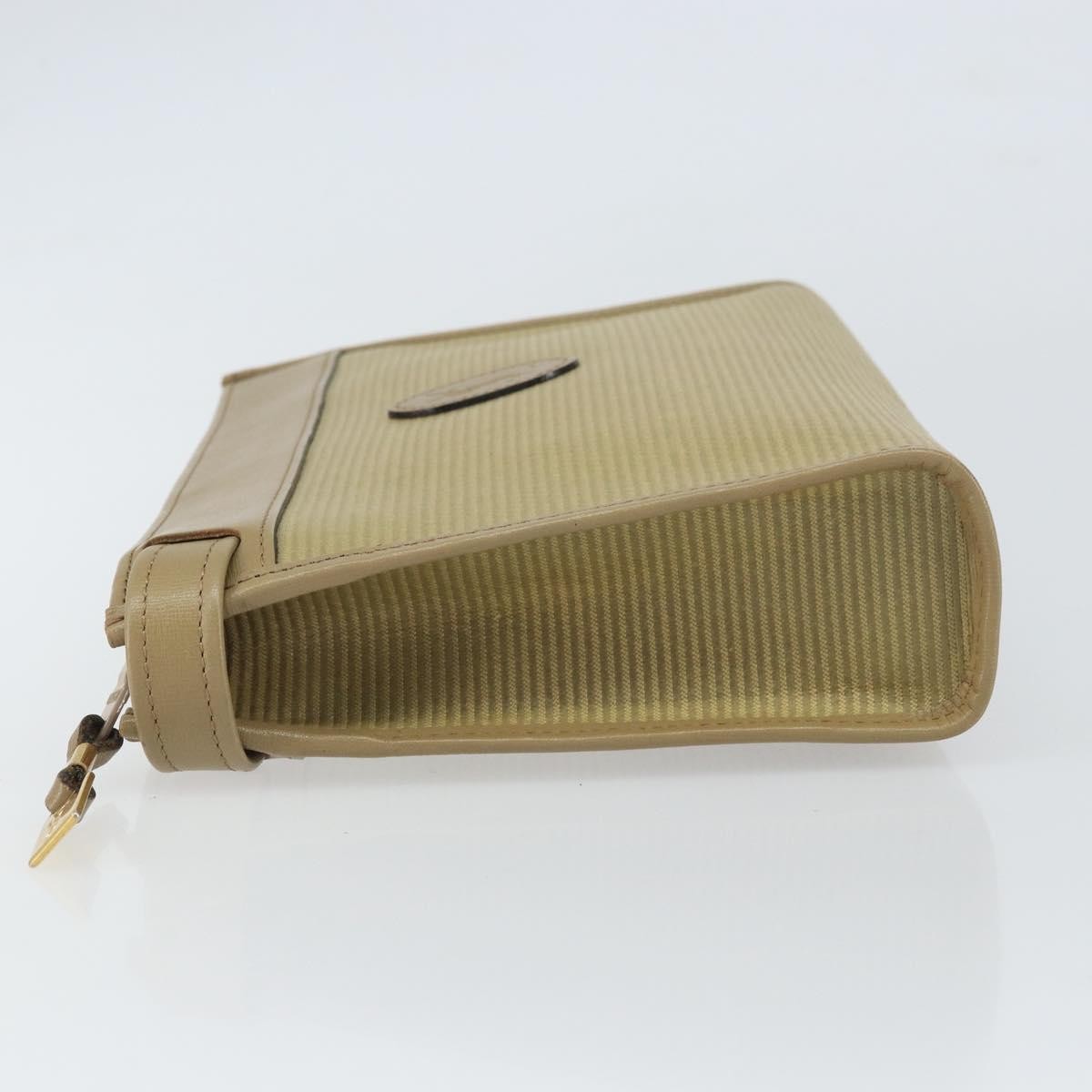 Saint Laurent Zip Pouch Beige Leather Good condition - Model View