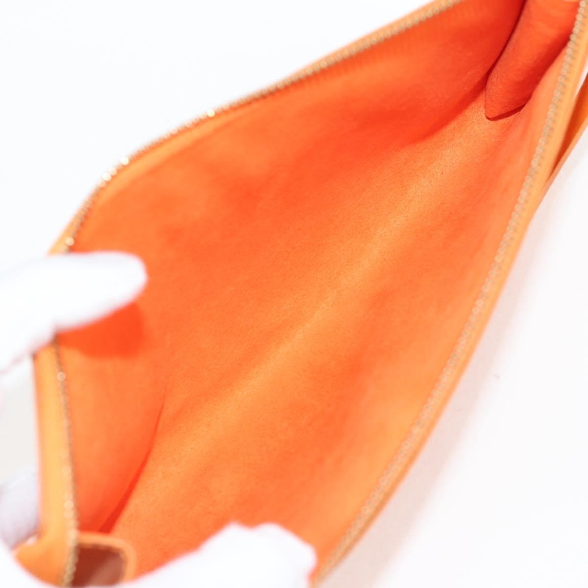Louis Vuitton Pochette Accessoires Orange Leather Good condition - Box View