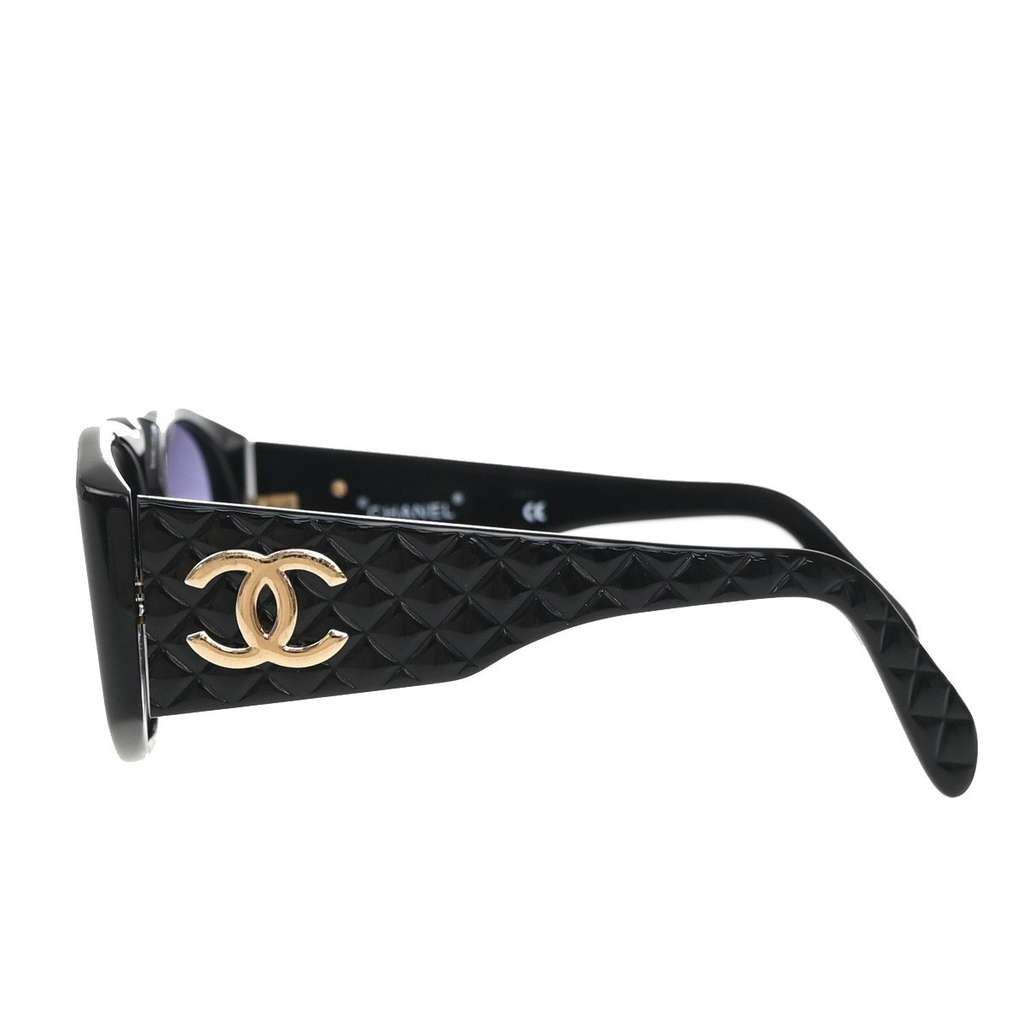 Chanel CC Logo Matelasse Sunglasses Eye Wear Black Plastic Good condition - Inside View