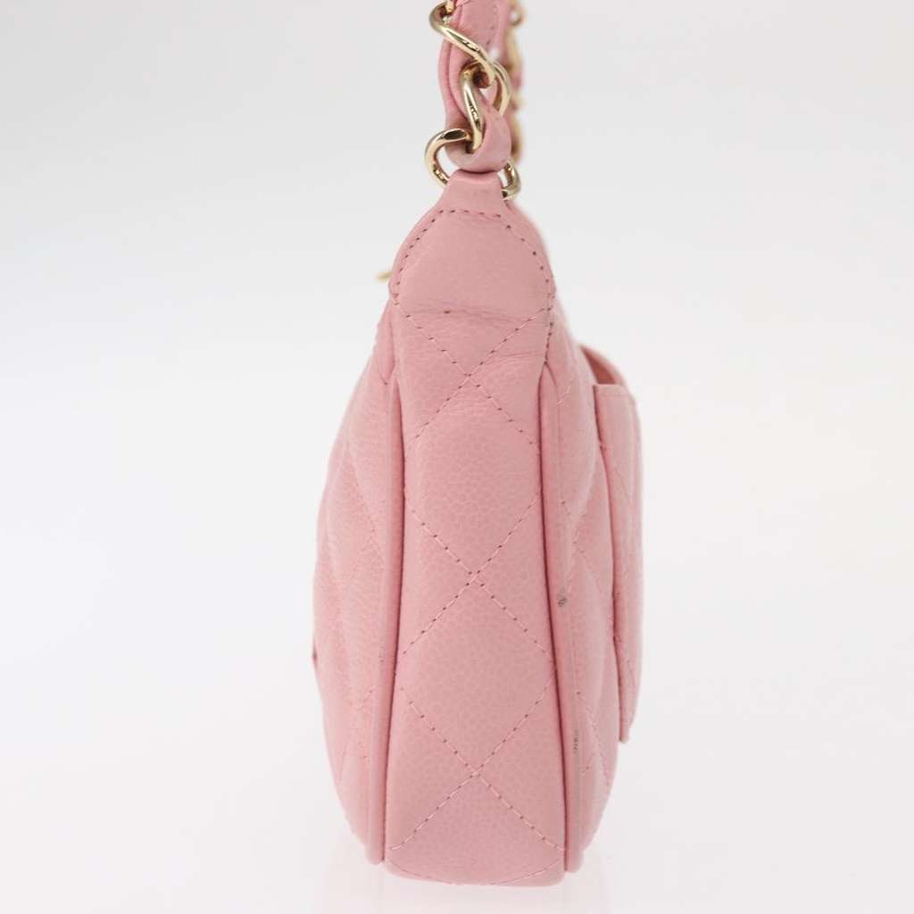 Chanel Timeless CC Chain Shoulder Bag Pink Leather Good condition - Inside View