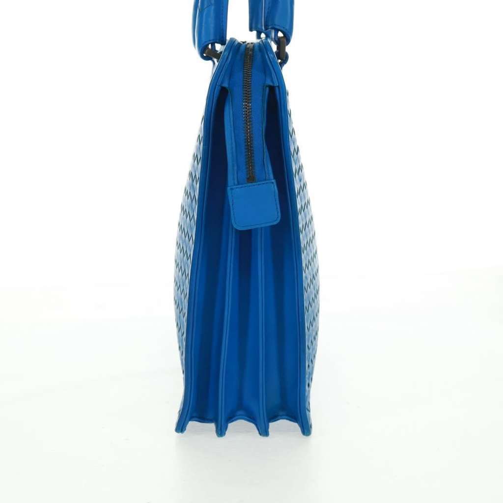 Bottega Veneta Top Zip Briefcase Blue Leather Good condition - Model View