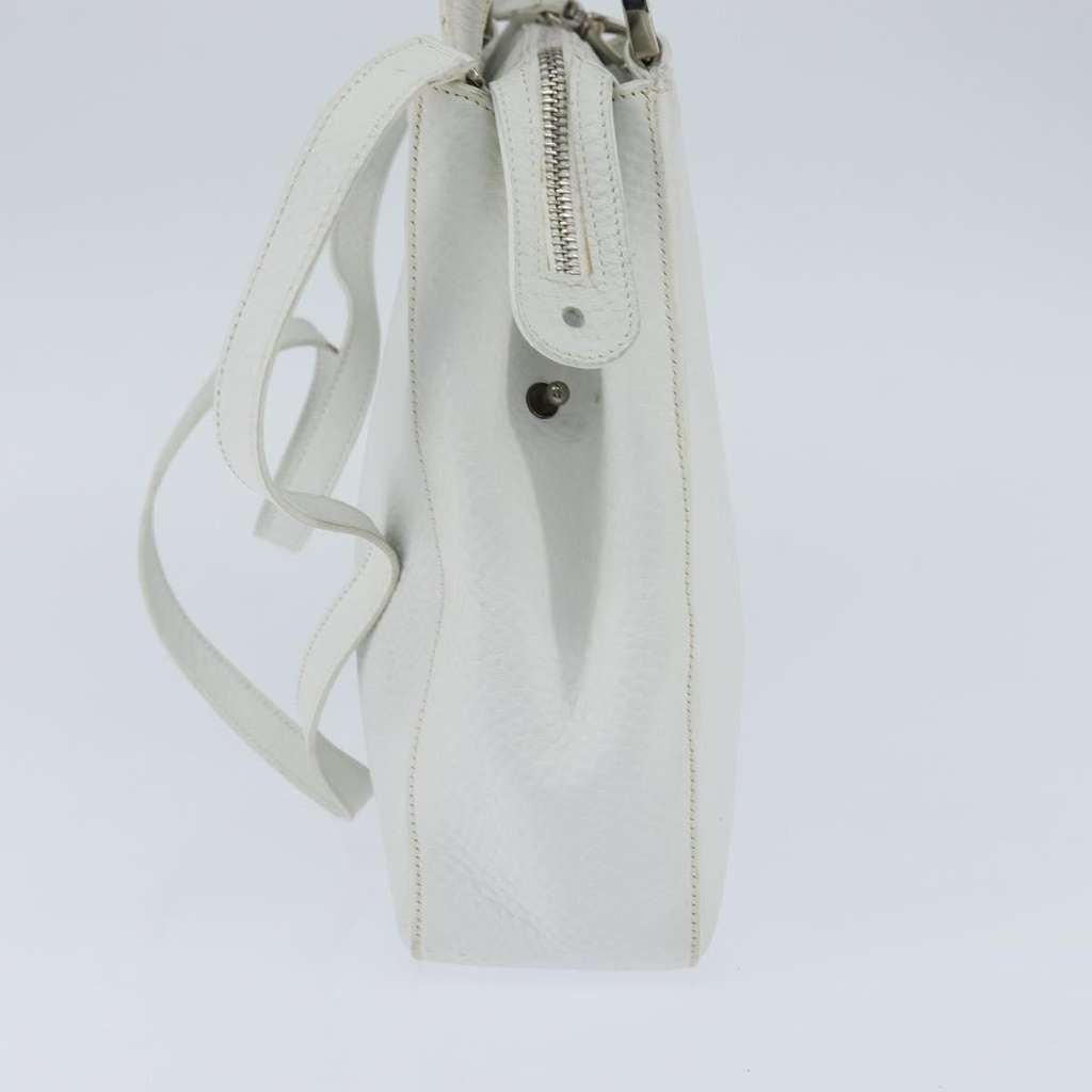 Salvatore Ferragamo Gancini handbag White Leather Good condition - Model View