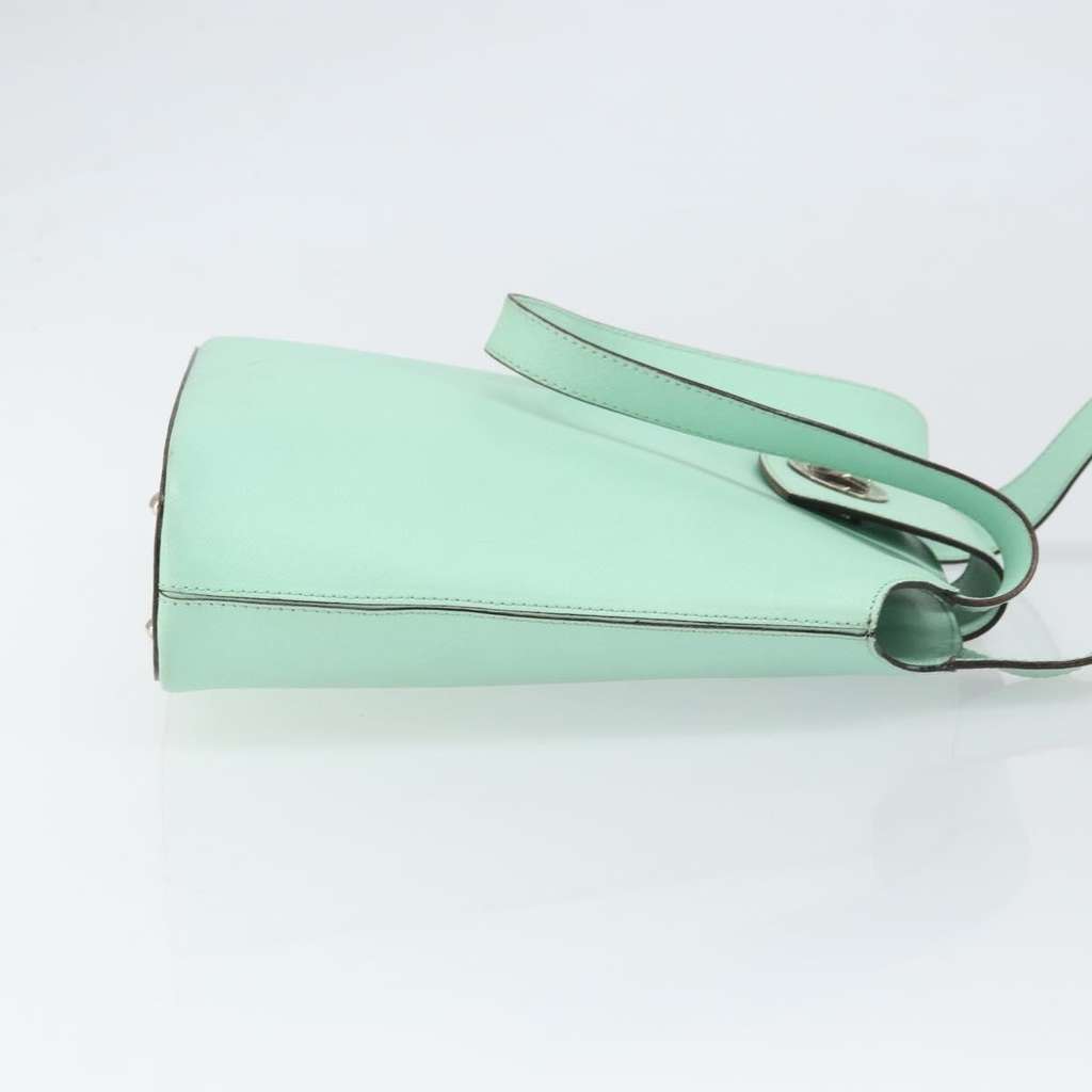 Celine Circle Logo Handbag Green Leather Good condition - Inside View