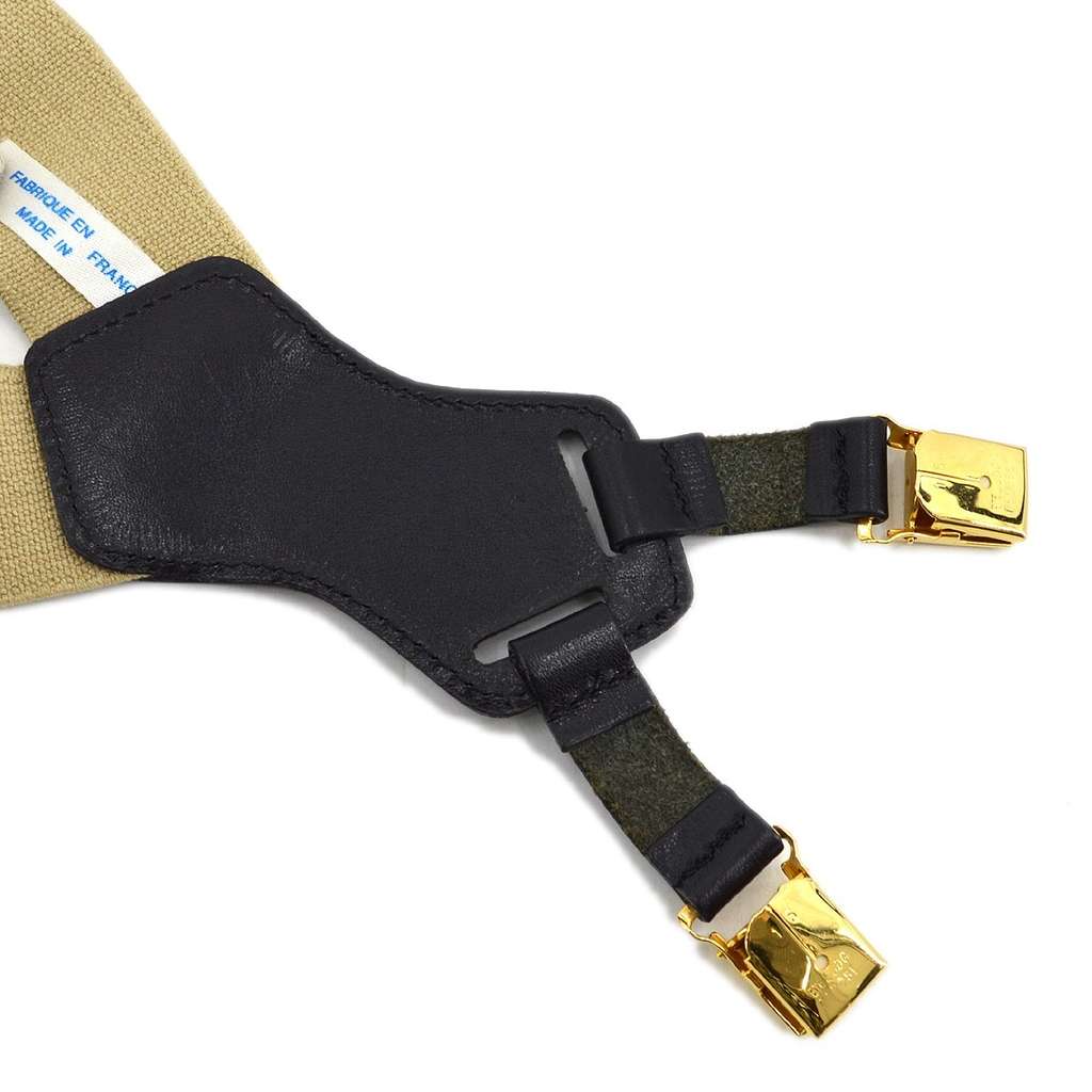 Chanel Logo Suspenders Beige Canvas Good condition - Inside View