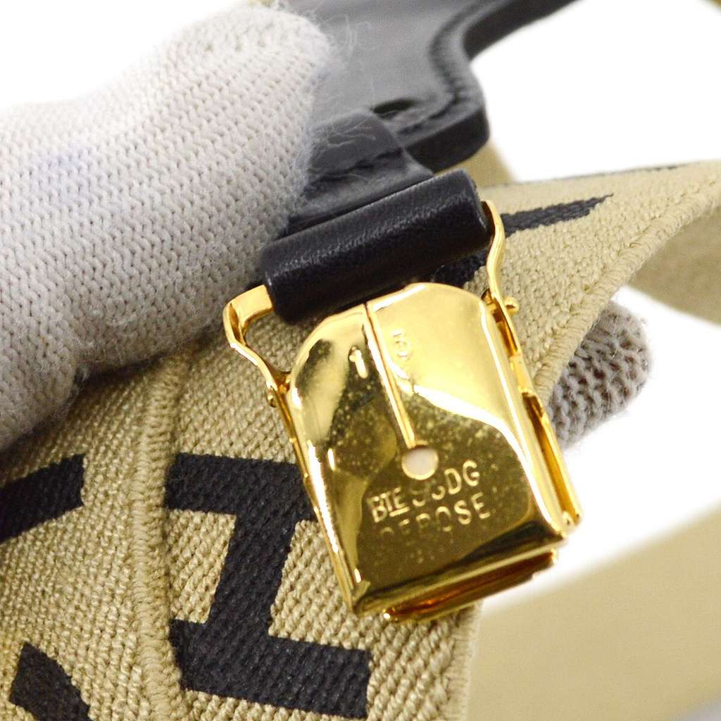 Chanel Logo Suspenders Beige Canvas Good condition - Model View