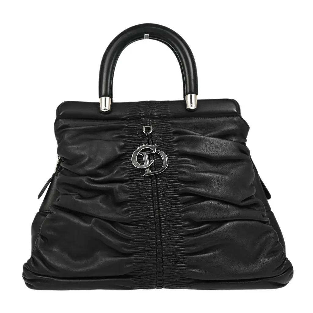 Dior Karenina Tote Black Leather Good - Front View