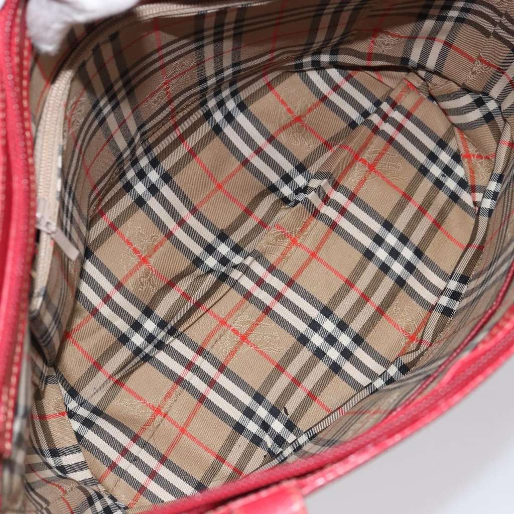 Burberry Vintage tote bag Red Leather Good condition - Box View
