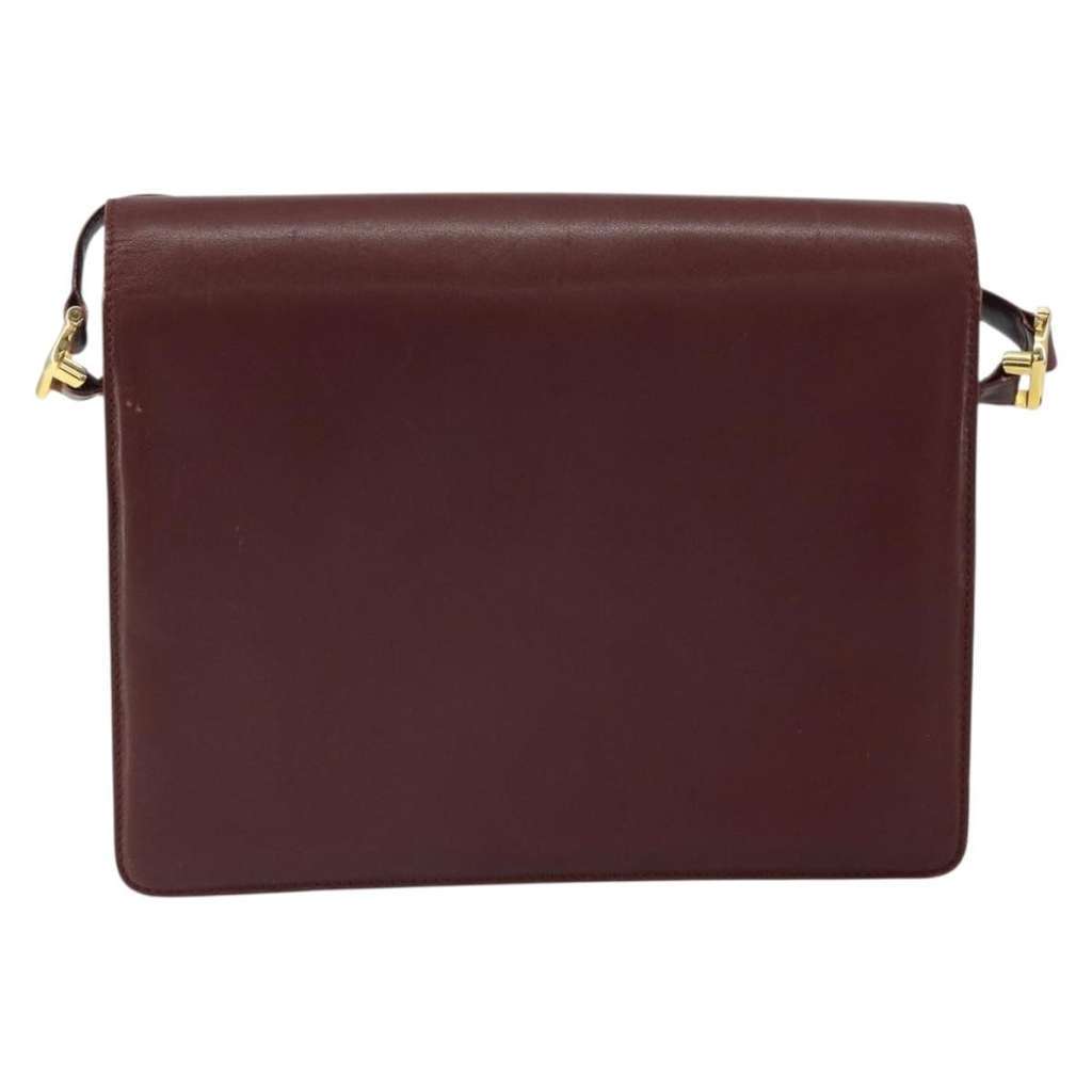 Cartier Must de Cartier Shoulder Bag Burgundy Leather Good condition - Back View