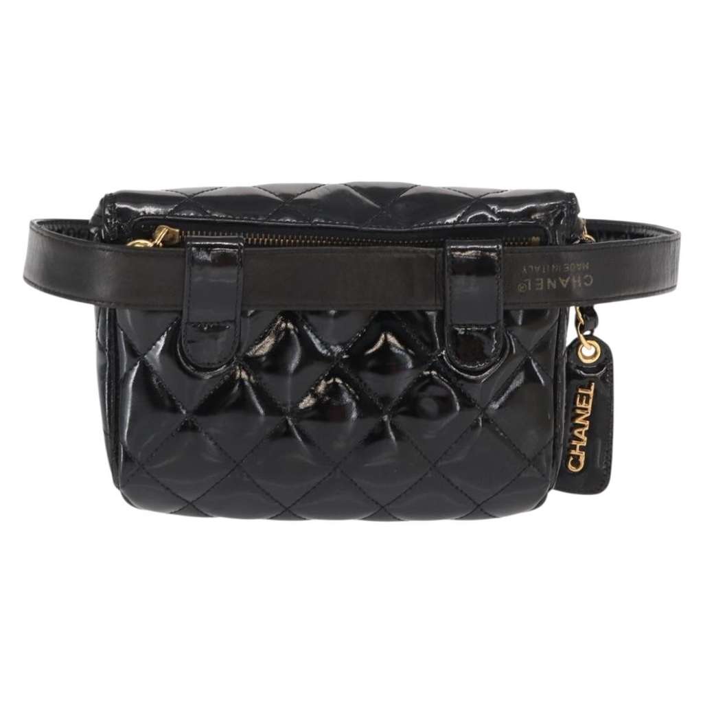 Chanel Vintage Zip Belt Bag Black Good condition - Back View