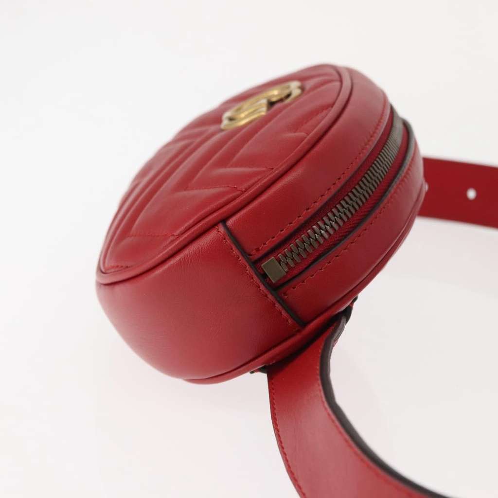Gucci GG Marmont Belt Bag Red Leather Good condition - Inside View