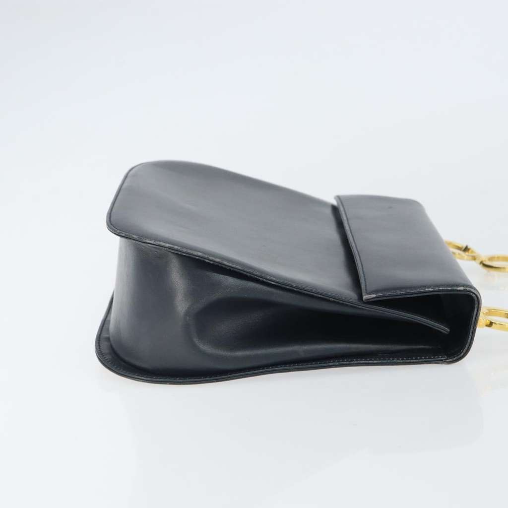 Salvatore Ferragamo Gancini Shoulder Bag Navy Leather Good condition - Inside View