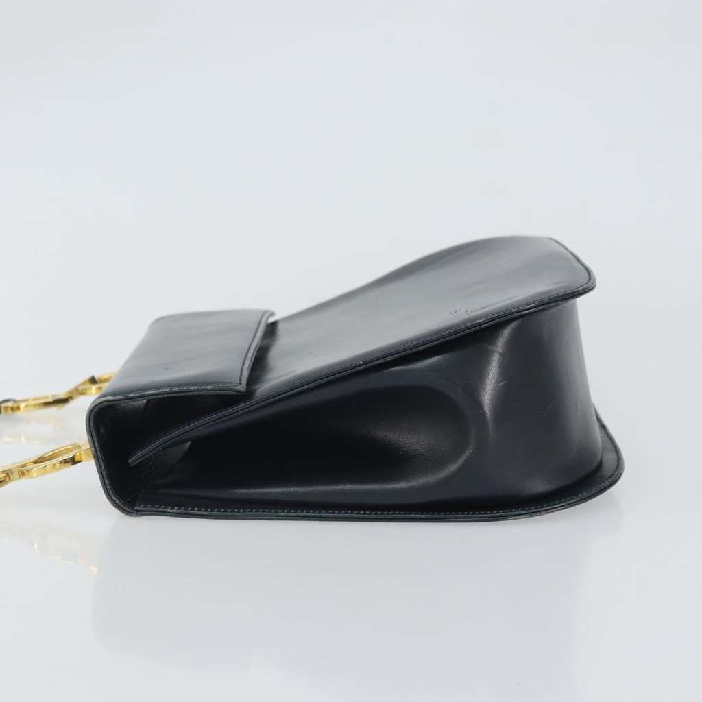 Salvatore Ferragamo Gancini Shoulder Bag Navy Leather Good condition - Model View