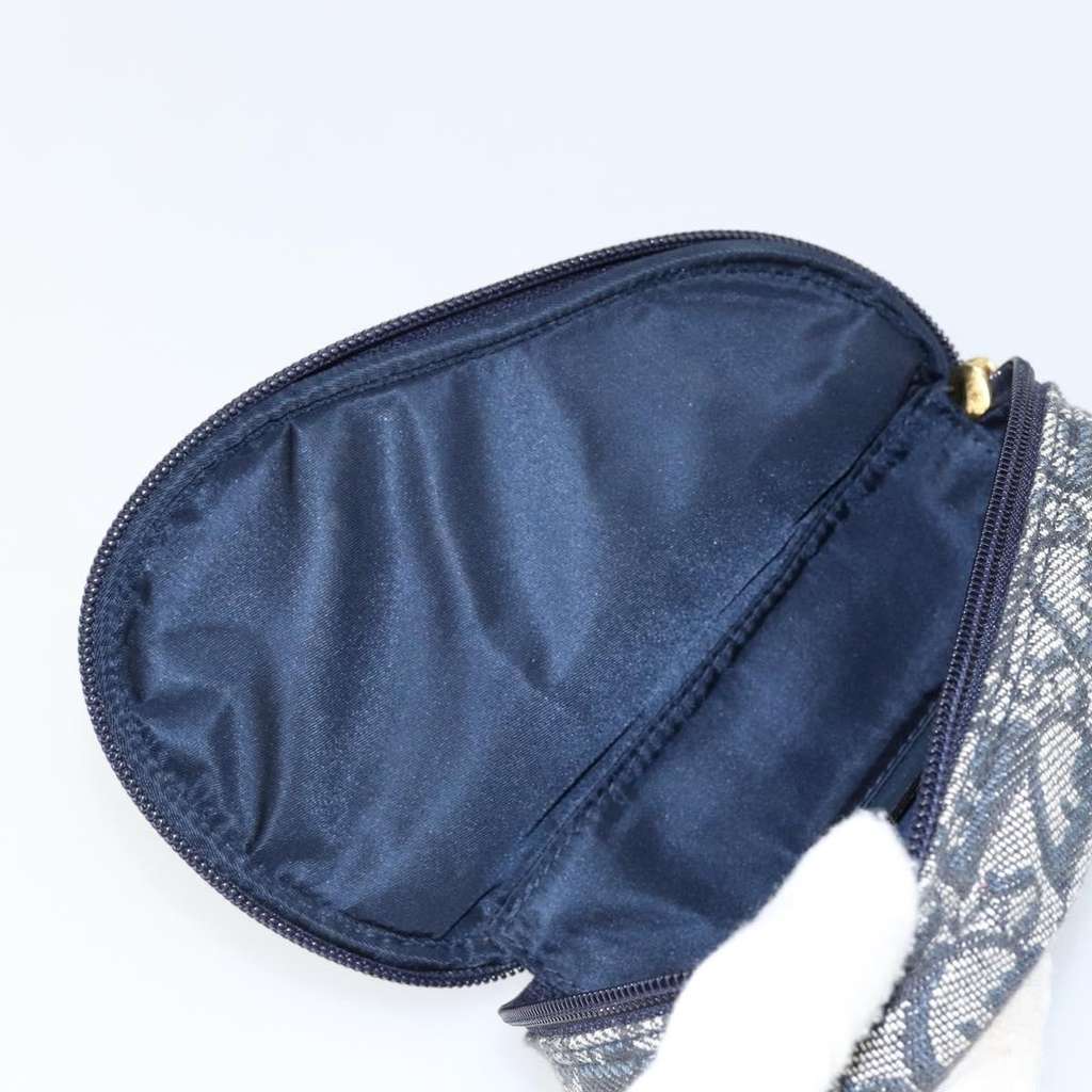 Christian Dior Vintage Saddle Coin Purse Navy Canvas Good condition - Box View