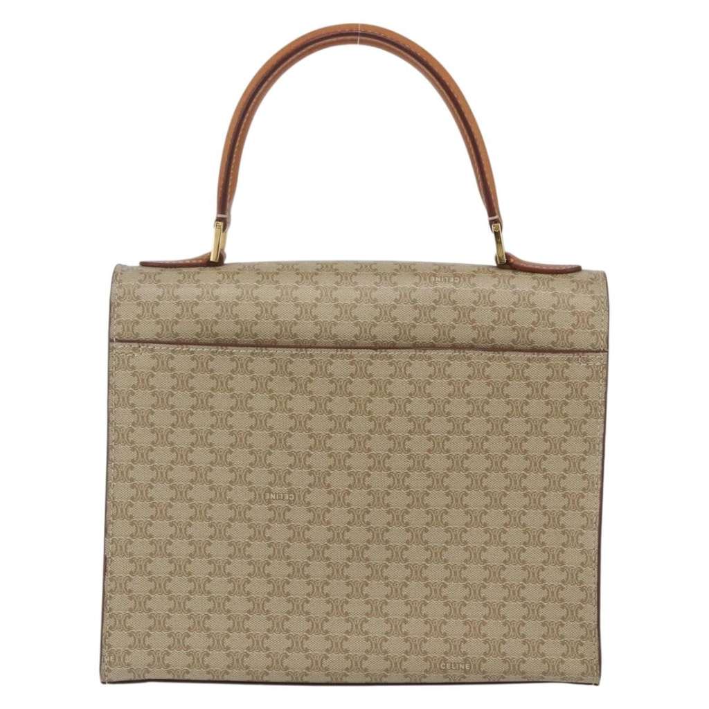 Celine Vintage Macadam Handbag Beige Canvas Good condition - Back View