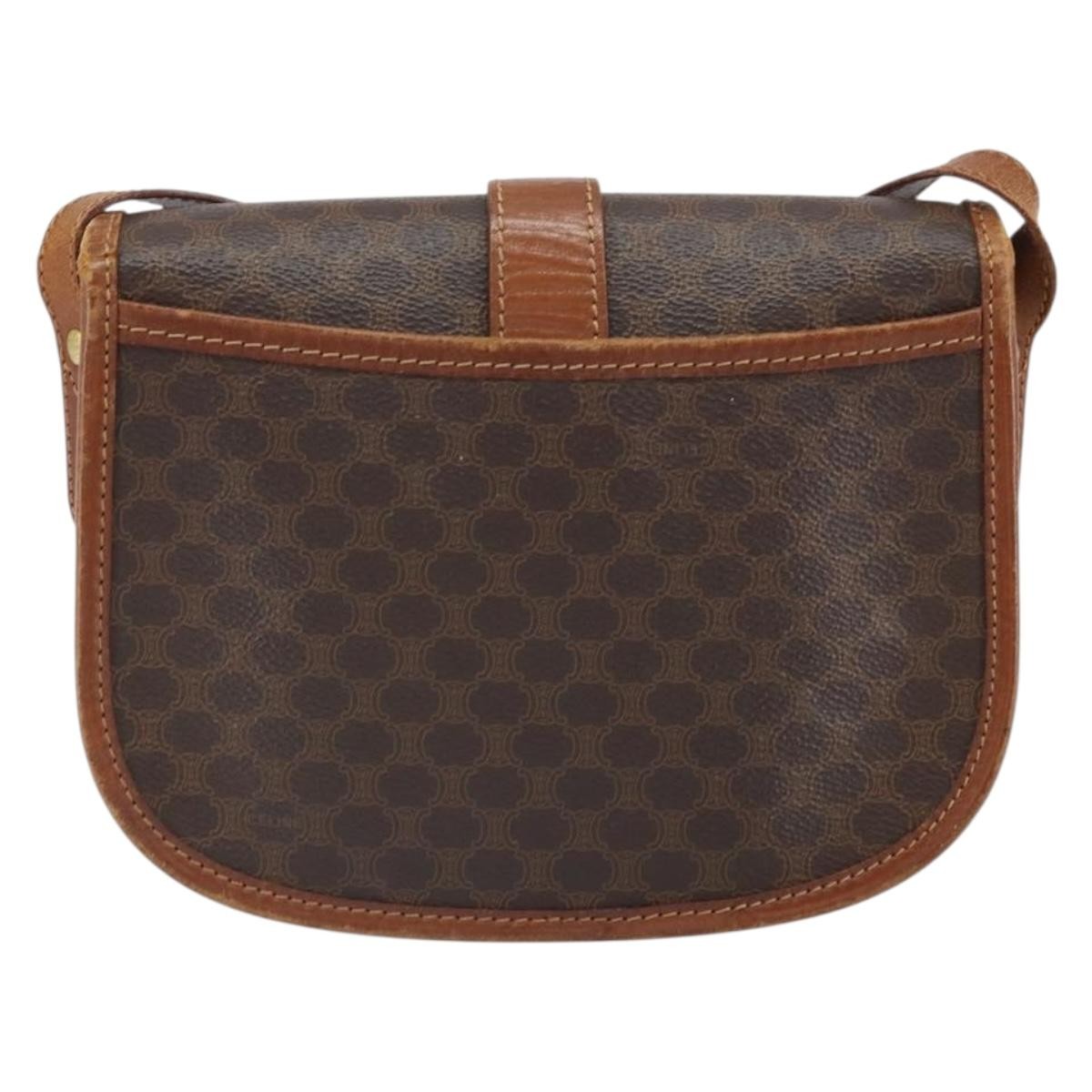 Celine Vintage Macadam Shoulder Bag Brown Canvas Good condition - Back View