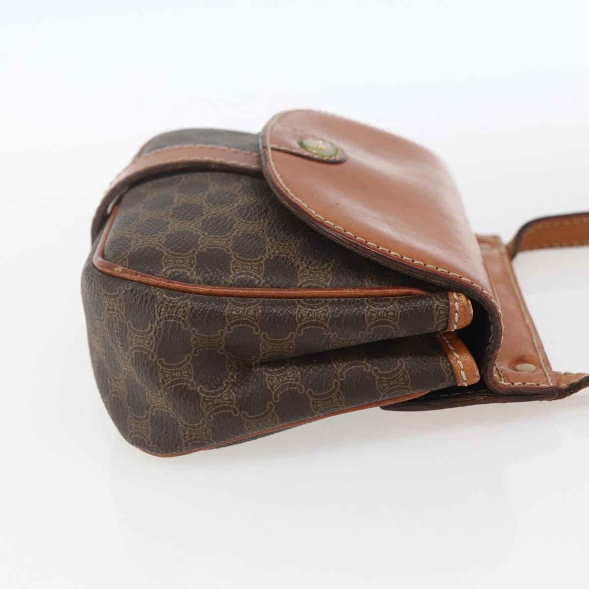 Celine Vintage Macadam Shoulder Bag Brown Canvas Fair condition - Inside View