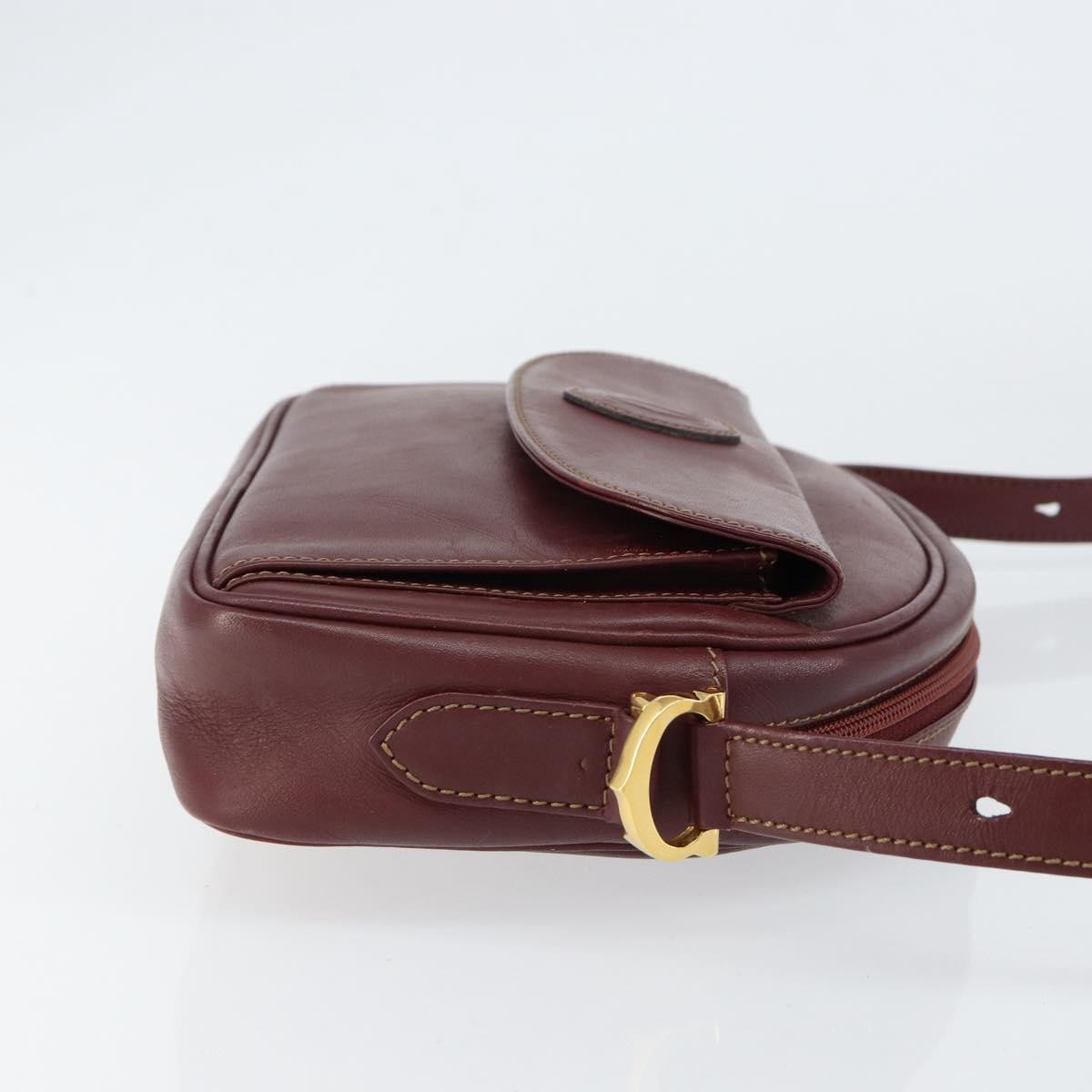 Cartier Must de Cartier Shoulder Bag Burgundy Leather Good condition - Inside View