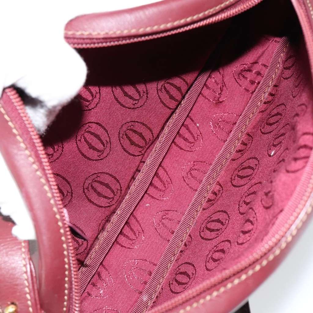 Cartier Must de Cartier Shoulder Bag Burgundy Leather Good condition - Box View