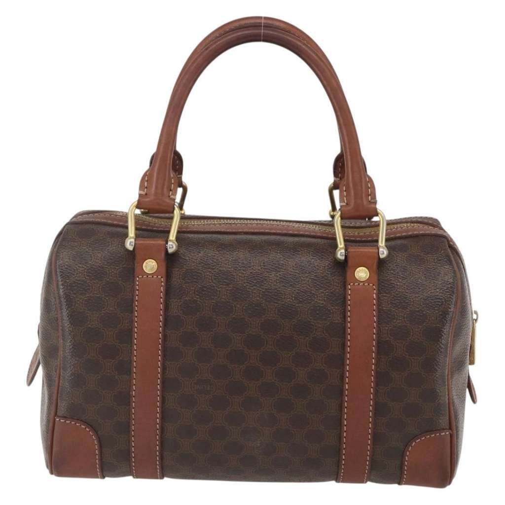 Celine Vintage Macadam Handbag Brown Canvas Good condition - Back View