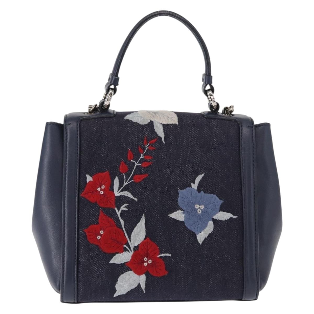 Salvatore Ferragamo Vala Handbag Navy Good condition - Back View