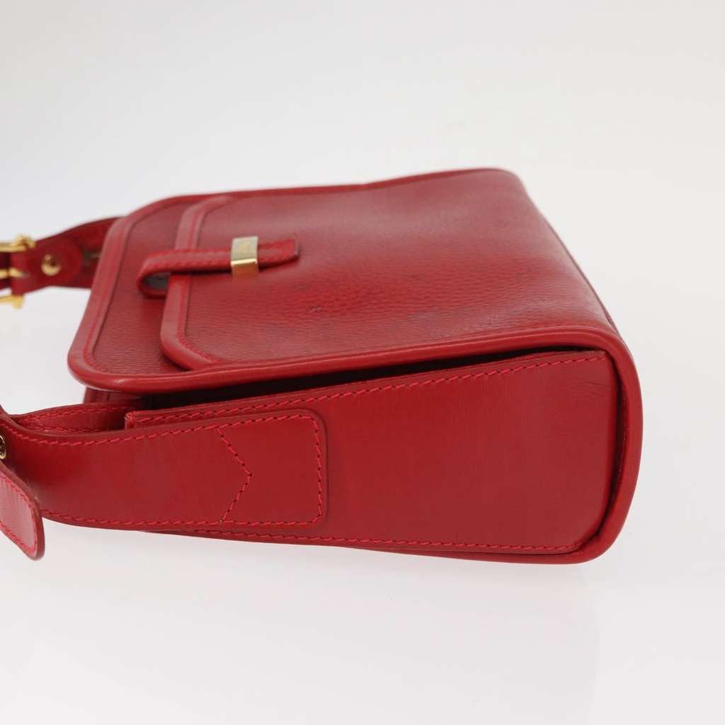 Celine Vintage Shoulder Bag Red Leather Fair condition - Model View