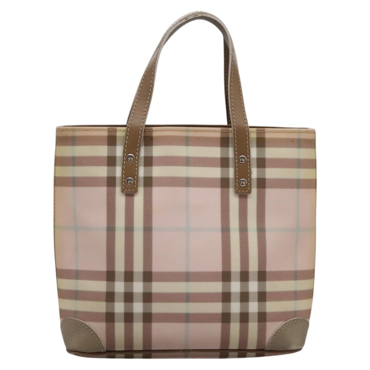 Burberry Nova Check Tote Pink Canvas Good condition - Back View
