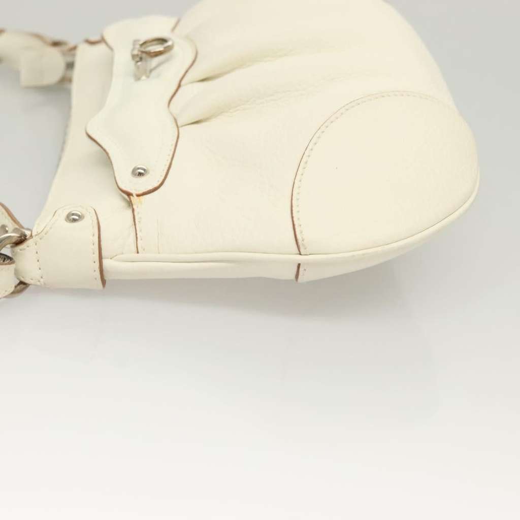Salvatore Ferragamo Gancini Shoulder Bag White Leather Good condition - Model View