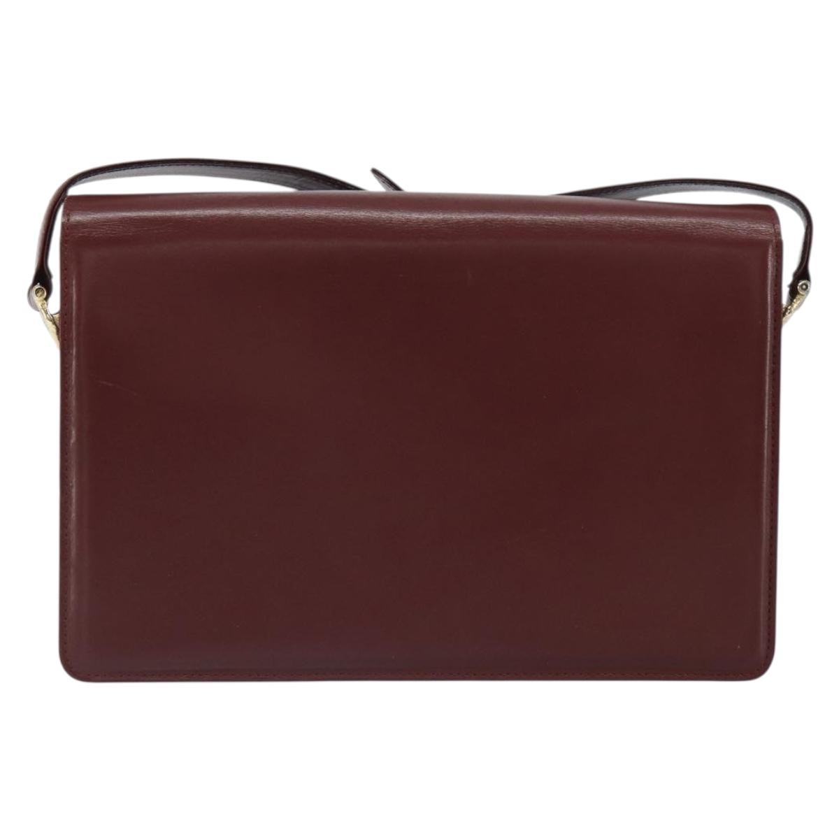 Cartier Must de Cartier Shoulder Bag Burgundy Leather Good condition - Back View