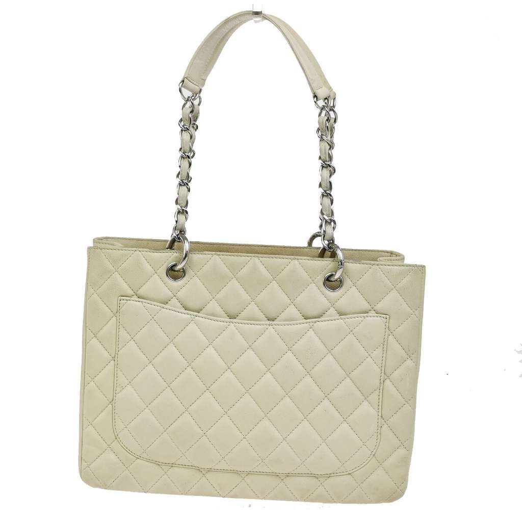Chanel Grand Shopping Tote Beige Leather Good condition - Back View