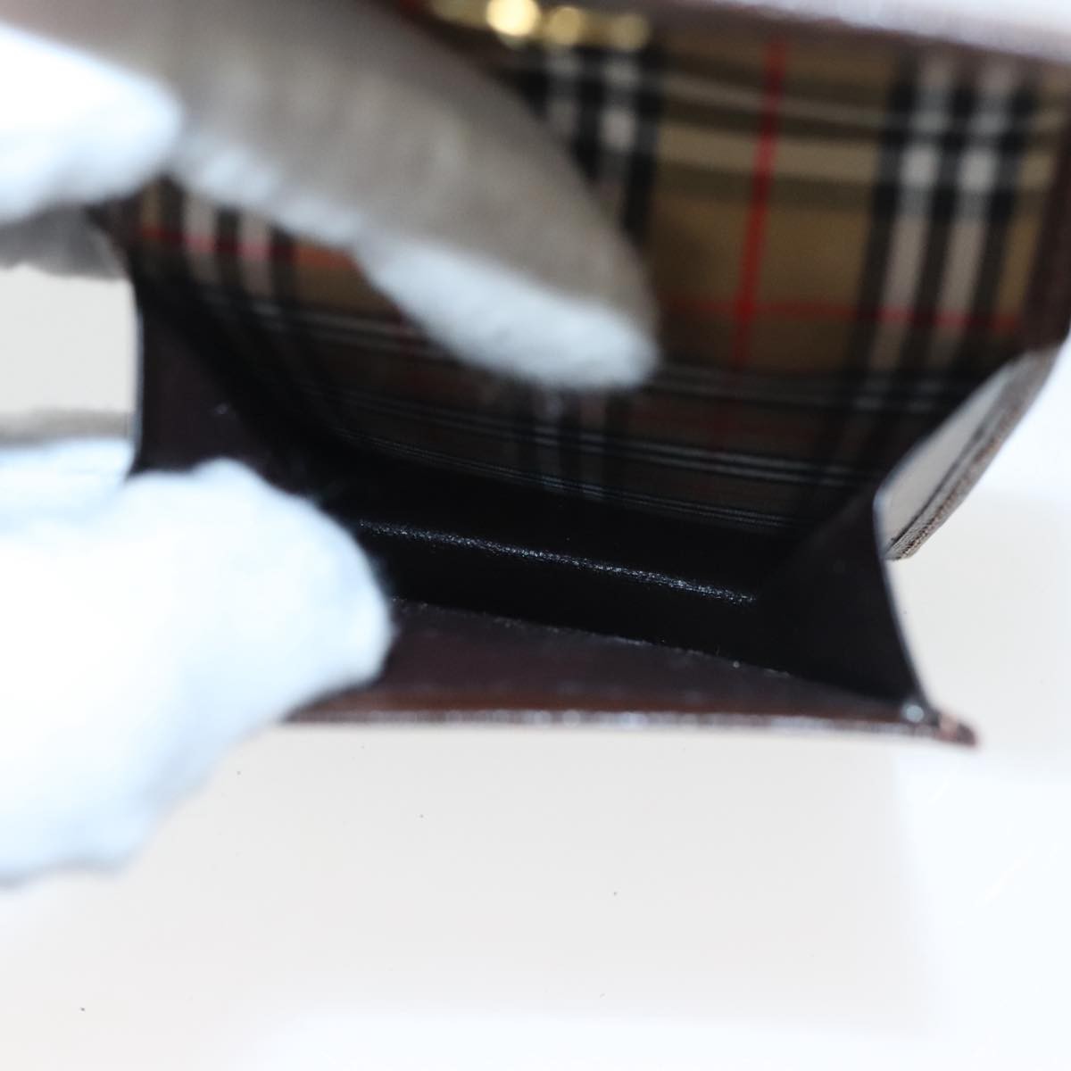 Burberry Vintage Pouch Brown Leather Good condition - Box View