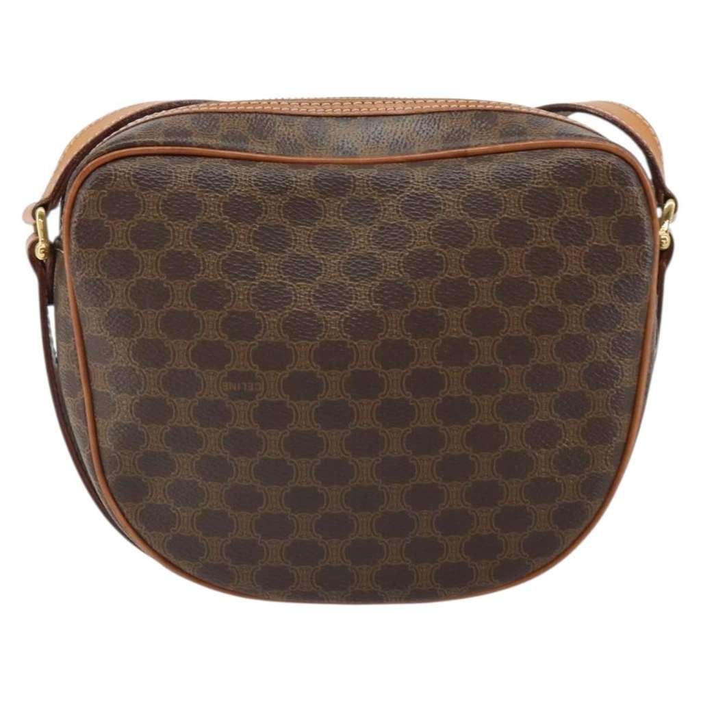 Celine Vintage Macadam Shoulder Bag Brown Canvas Good condition - Back View